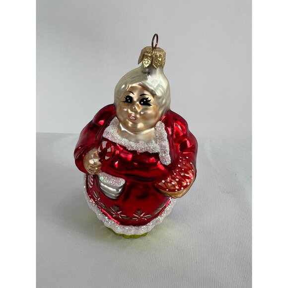 Christopher Radko The Clauses Two-Sided Santa & Mrs. Claus Glass Christmas Ornam - Picture 2 of 6